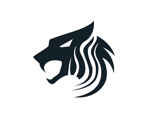 Mascote de logotipo de cabeça de tigre em fundo branco vetor