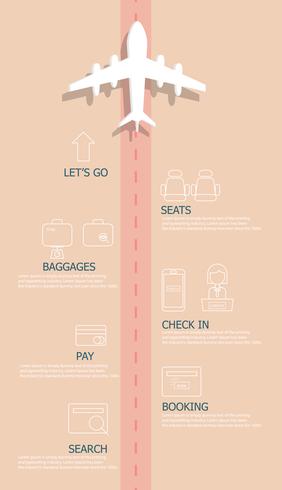 informações de voos de avião infográficos de cronograma vetor