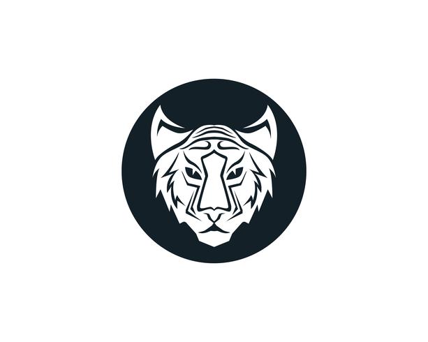 Mascote de logotipo de cabeça de tigre em fundo branco vetor