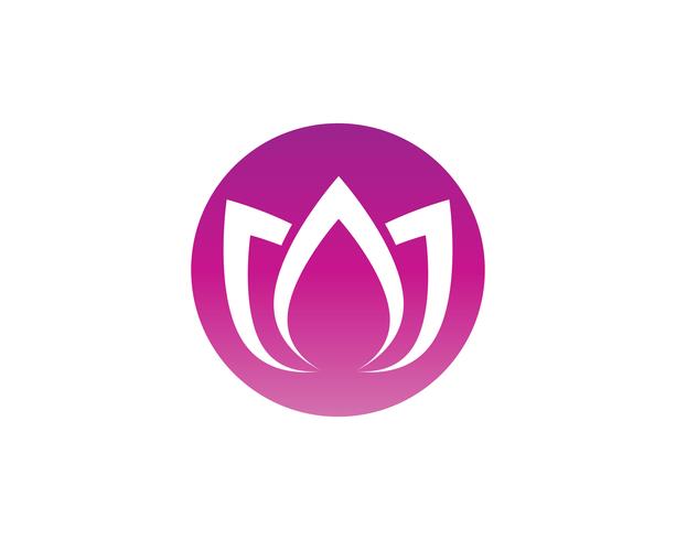 logotipo de natureza de flor de lótus e modelo de símbolo Vector