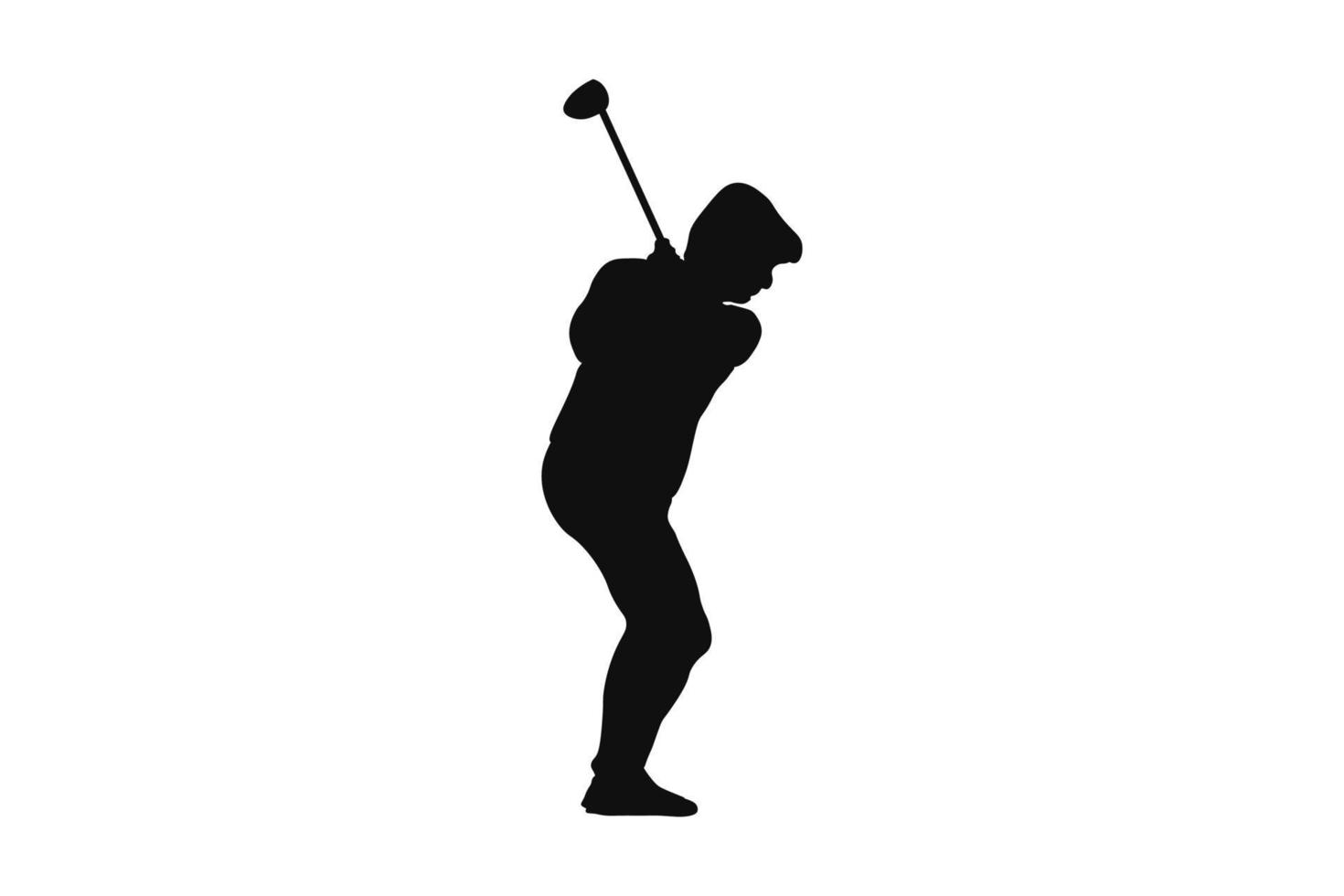ilustração de silhueta de balanço de golfe vetor