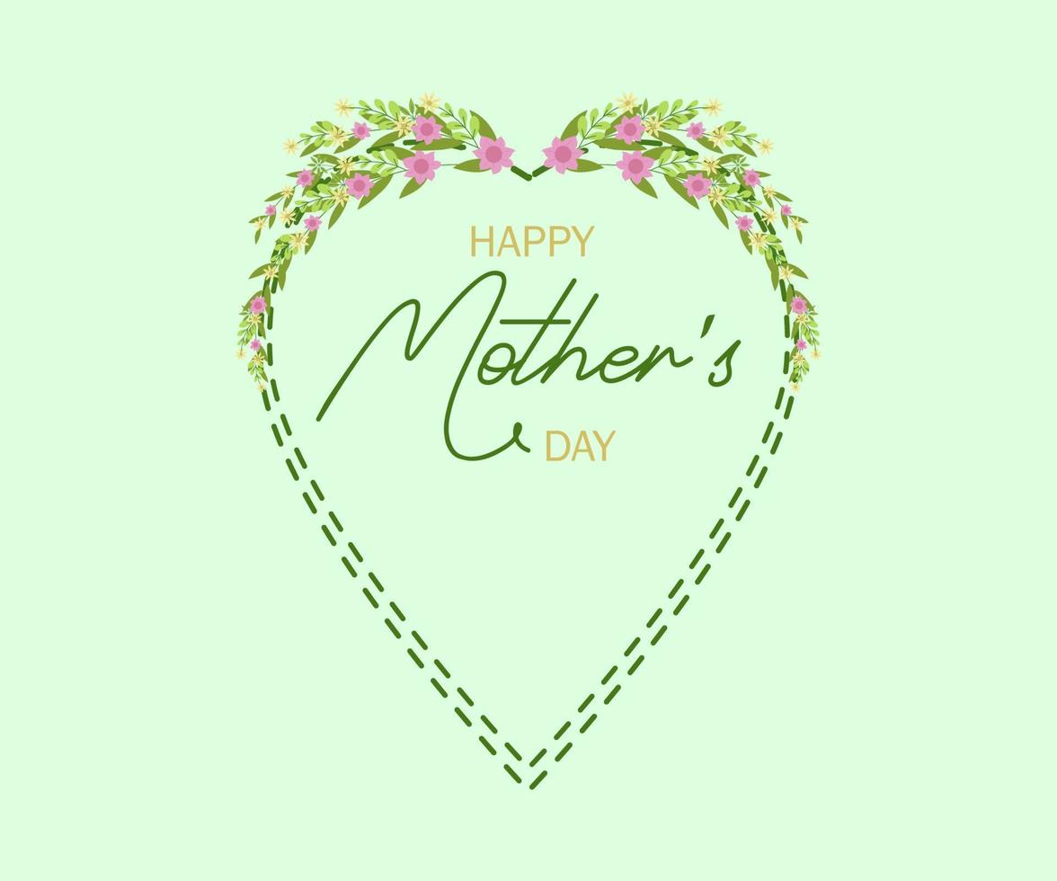 ilustração de sinal de amor de moldura de flor, ótimo para design de cartão de presente de dia das mães vetor