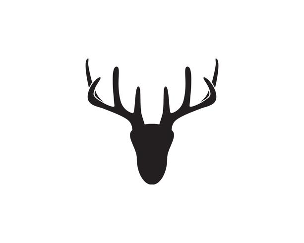 Head deer animals logo ícones de silhouete preto vetor