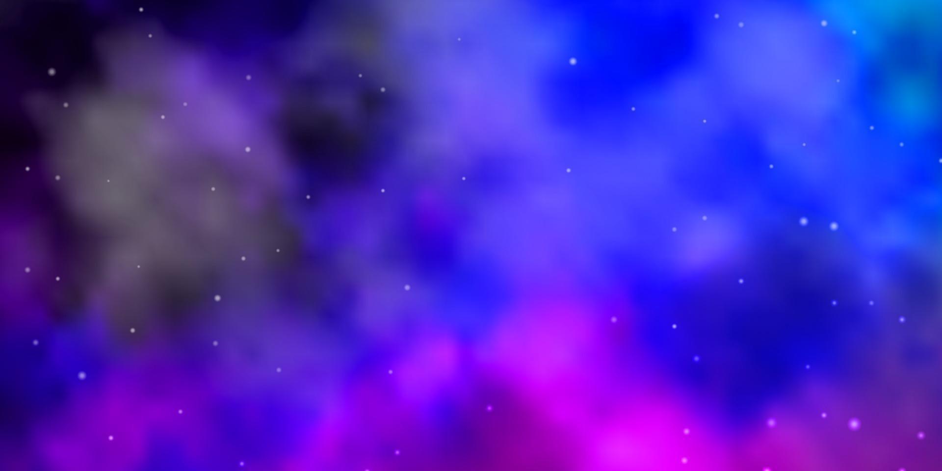 layout de vetor rosa escuro, azul com estrelas brilhantes.