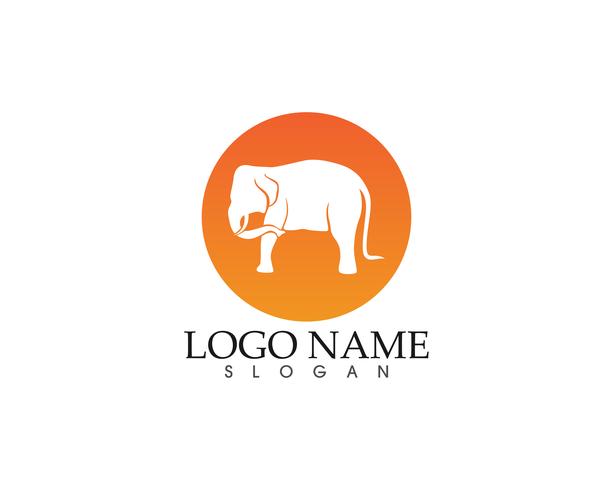logotipo de vetor de elefante e app de modelo de símbolos