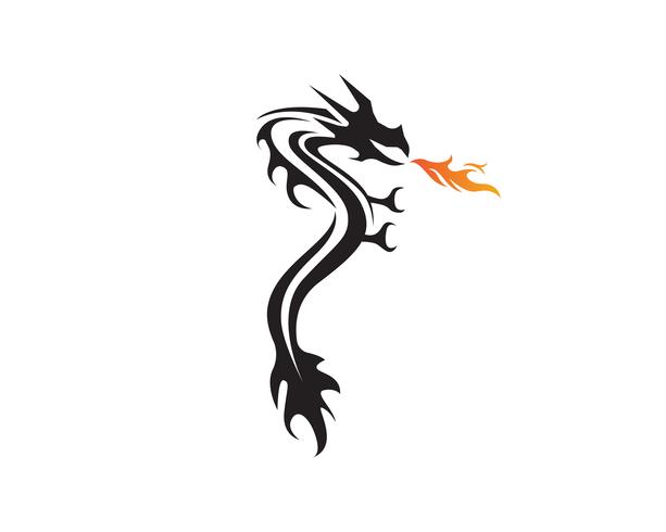 ilustração em vetor modelo apartamento dragão cor logotipo