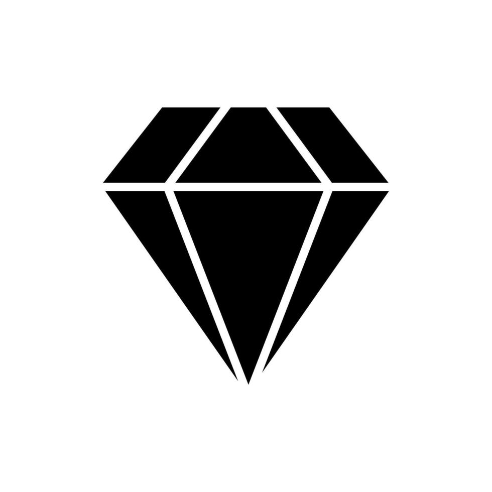 ícone de diamante em design preto e branco. design de inspirações de silhueta de diamante vetor
