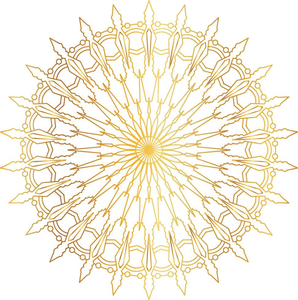 design de mandala real com gradiente dourado, fundo, padrão vetor