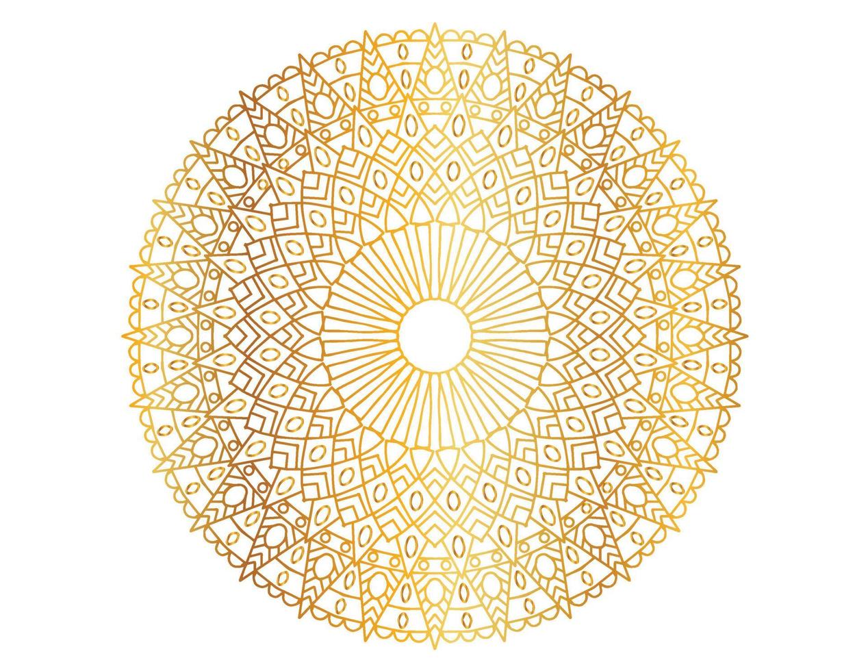 arte mandala com gradiente dourado e padrão vetor