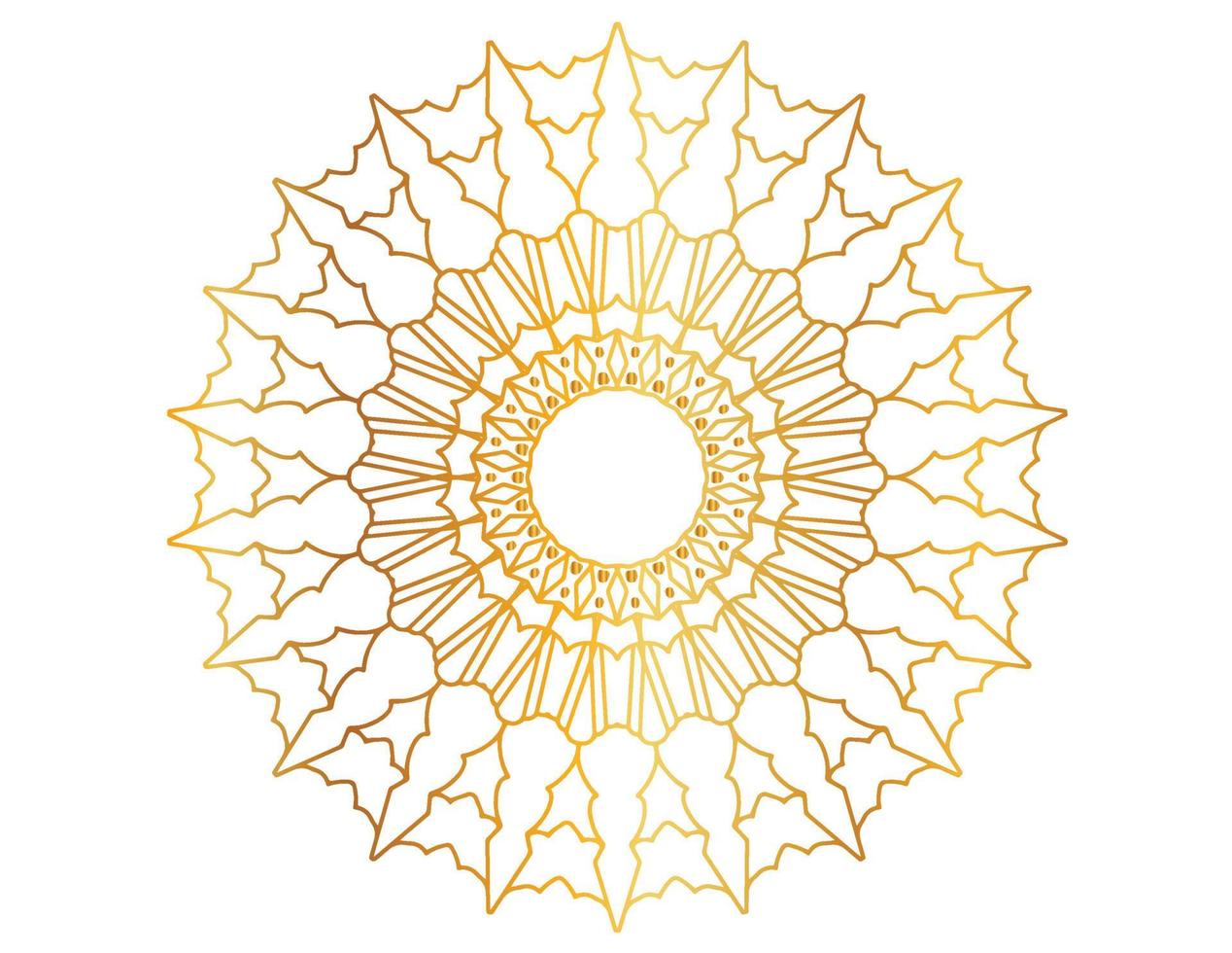 arte mandala com gradiente dourado e padrão vetor