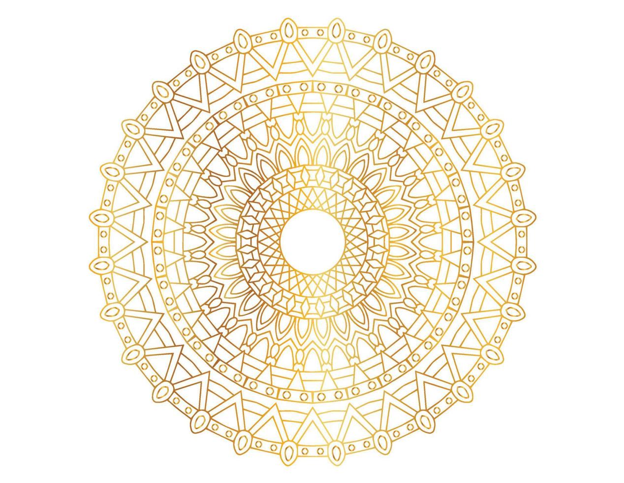 design de mandala gradiente dourado com arte real vetor
