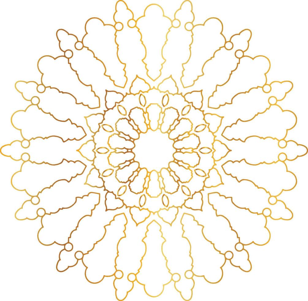 arte mandala com gradiente dourado e design real vetor