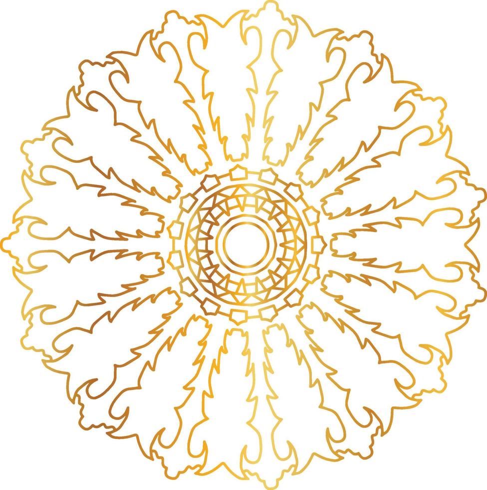 arte mandala com gradiente dourado e design real vetor