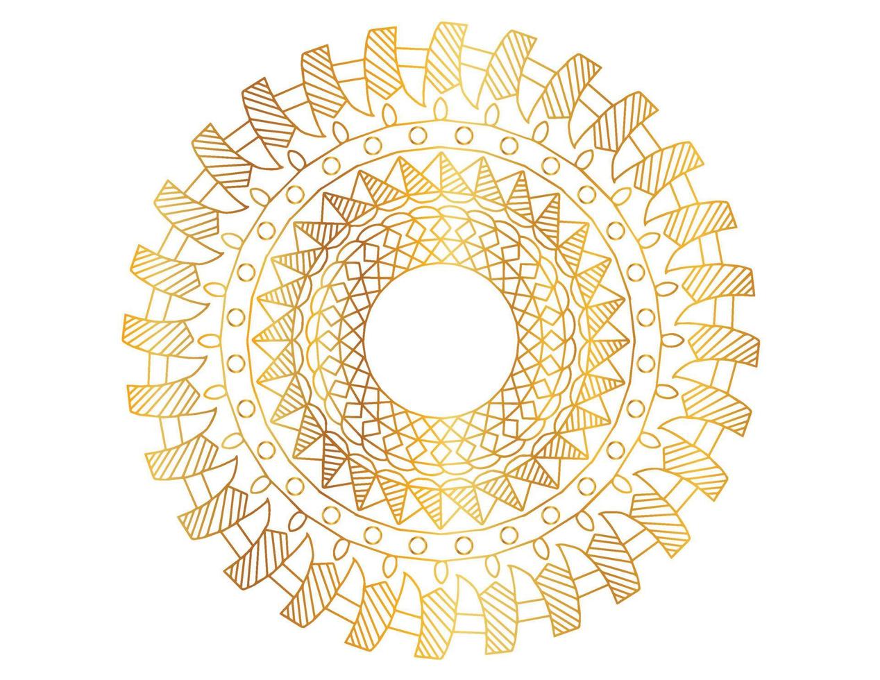 arte mandala com gradiente dourado e padrão vetor