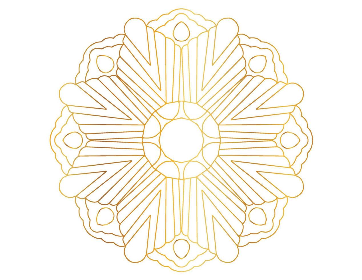 arte mandala com gradiente dourado e padrão vetor