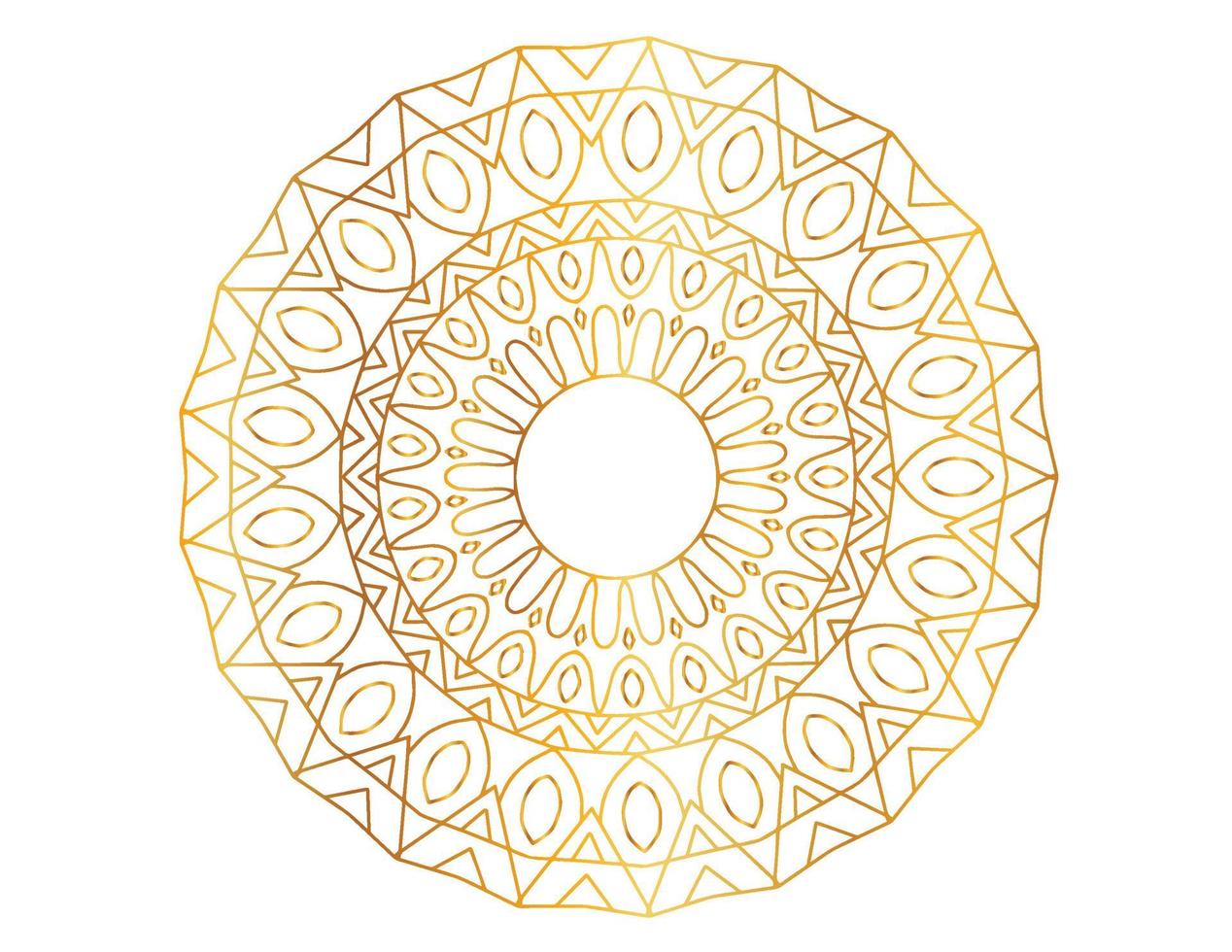 arte mandala com gradiente dourado e padrão vetor