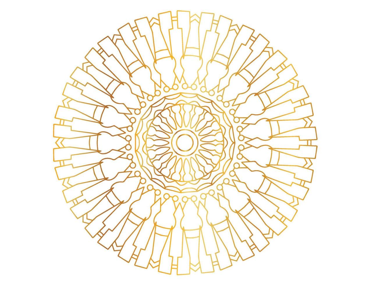 design de mandala gradiente dourado com arte real vetor