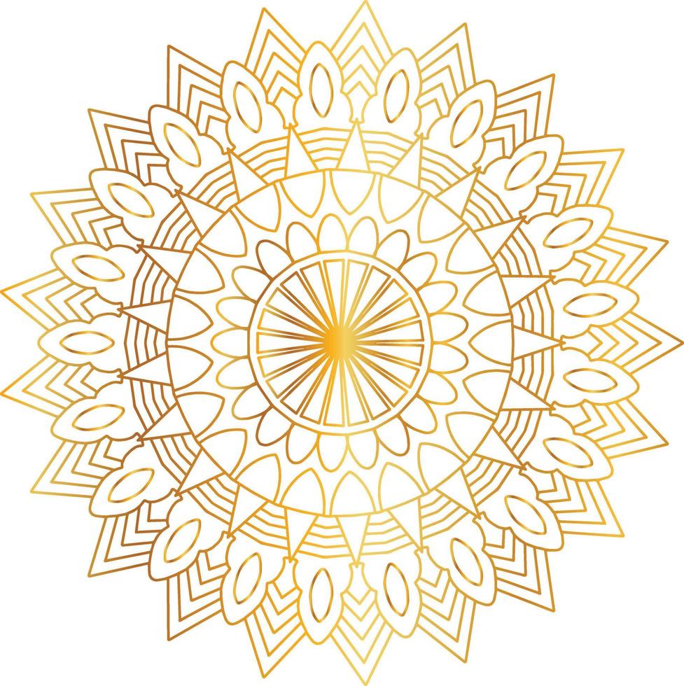 design de mandala real com gradiente dourado, fundo, padrão vetor