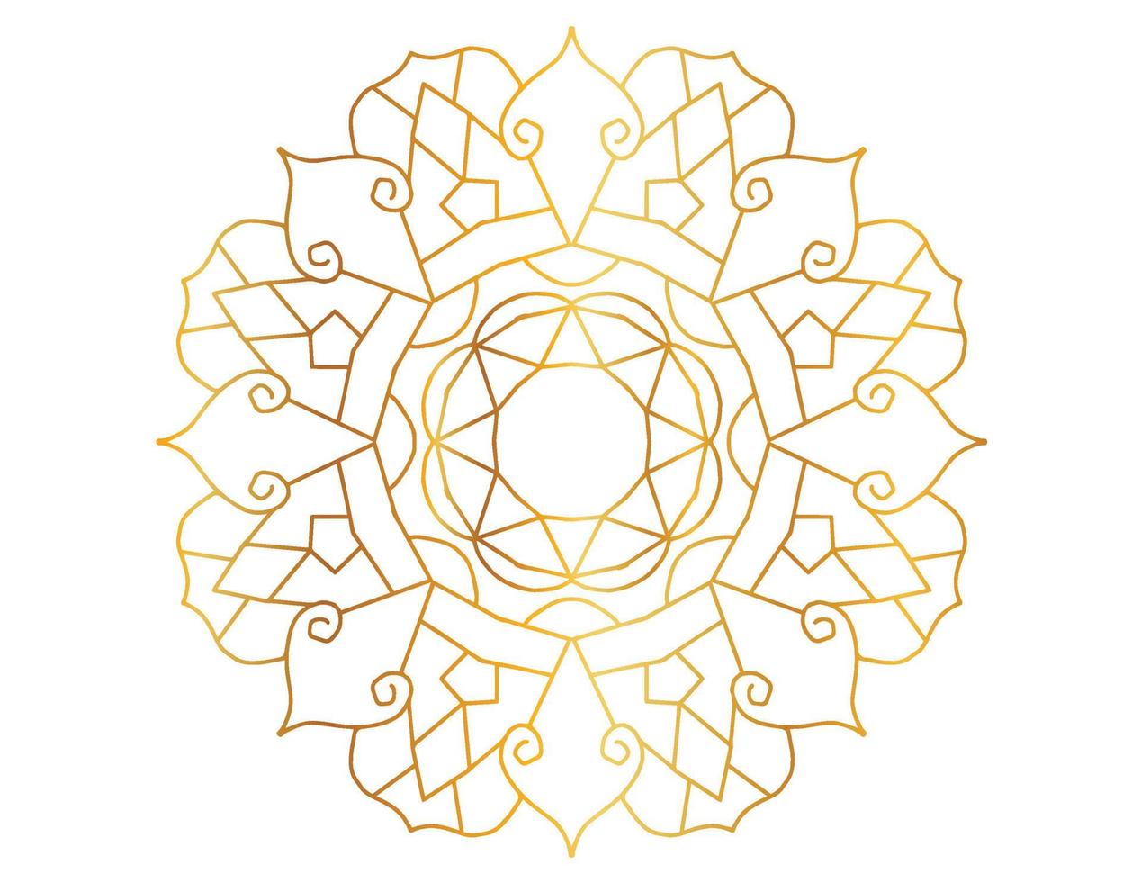 arte mandala com gradiente dourado e padrão vetor