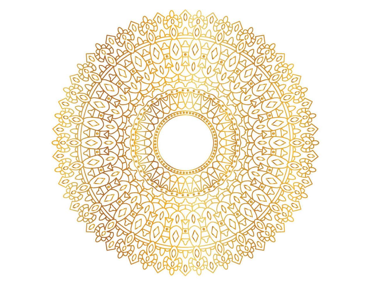 arte mandala com gradiente dourado e padrão vetor