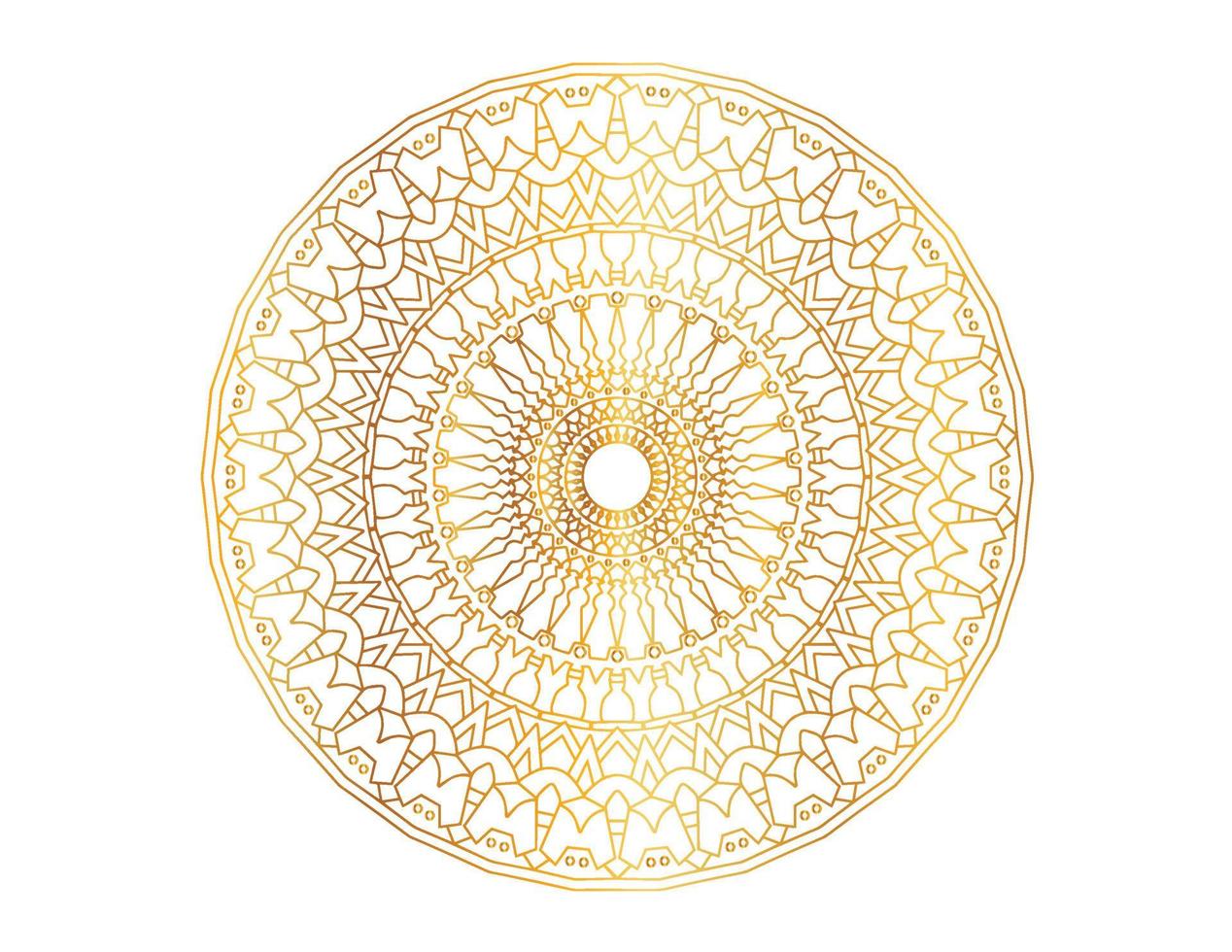 arte mandala com gradiente dourado e padrão vetor