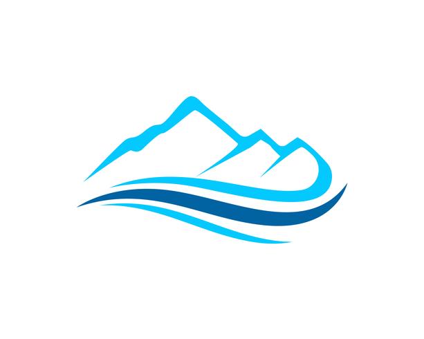 Montanha e água Logo Business Template Vector