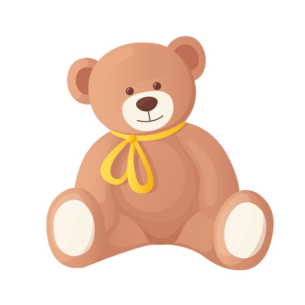 urso de brinquedo macio para crianças. ilustração vetorial em estilo cartoon. vetor