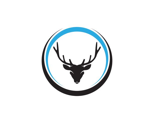 Head deer animals logo ícones de silhouete preto vetor