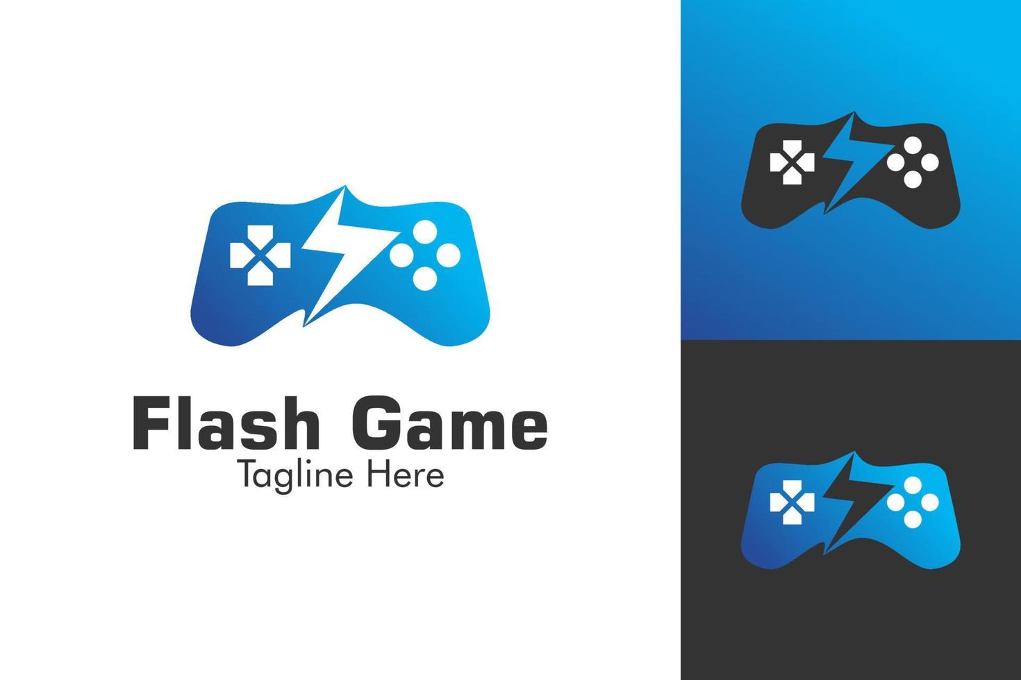 gráfico de vetor de ilustração do logotipo do jogo flash. perfeito para usar em empresa de tecnologia