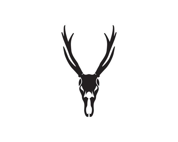 Head deer animals logo ícones de silhouete preto vetor