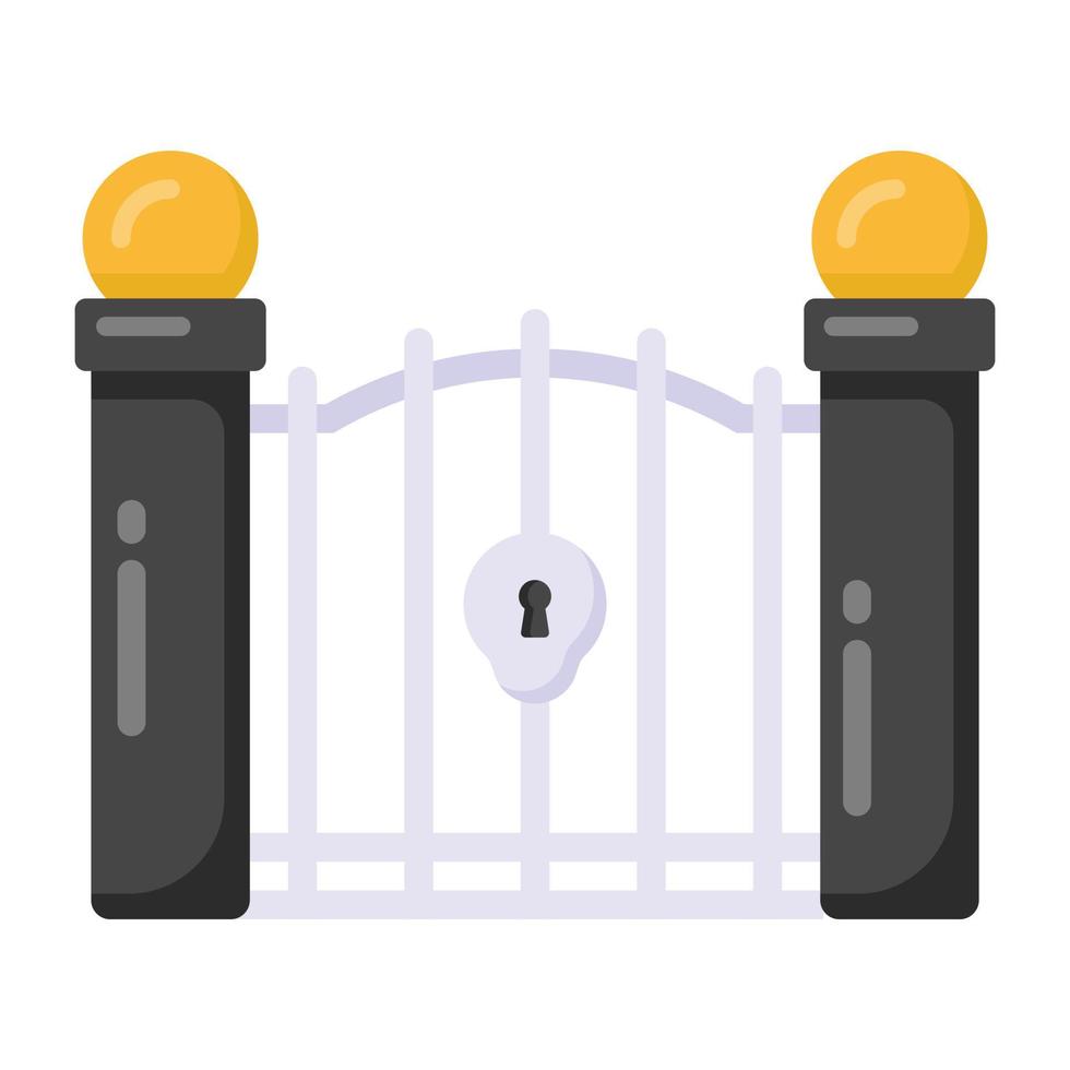 design de ícone plano de portão fechado vetor