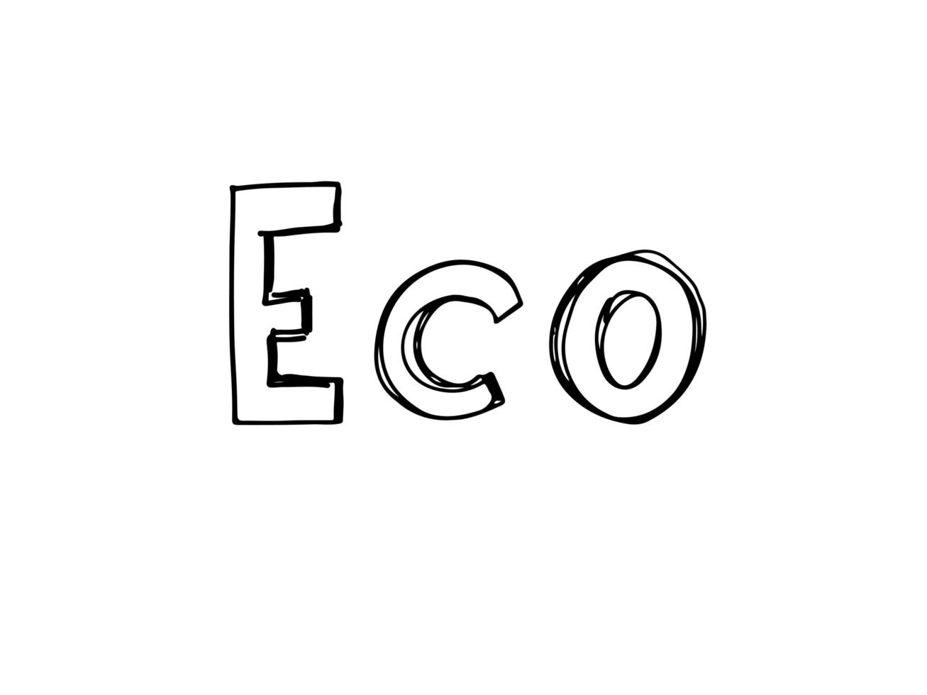 ilustração em vetor da palavra eco com as folhas.