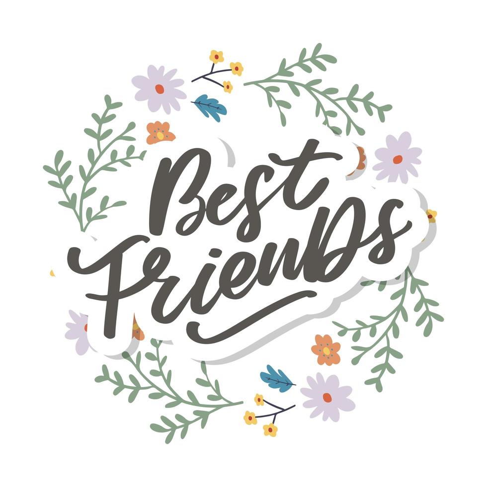 melhor amiga para sempre dia da amizade irmã da alma com design de letras de coração melhor amiga forewer bff besties vetor