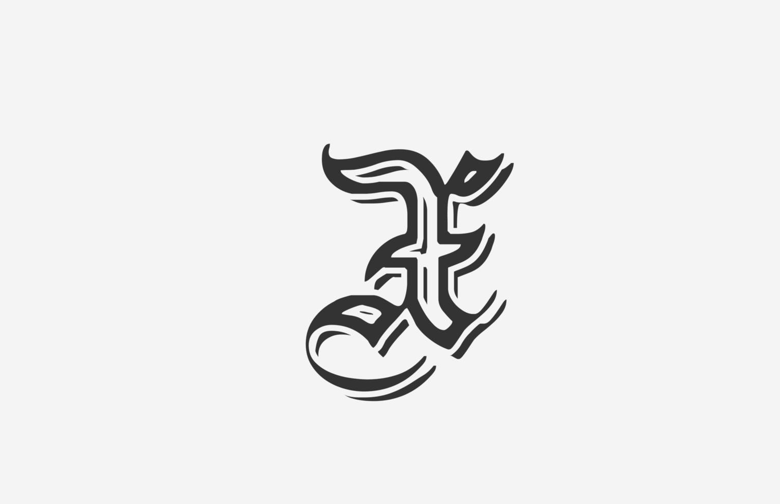 ícone de design de logotipo de letra do alfabeto vintage x. modelo criativo para negócios ou empresa em preto e branco vetor