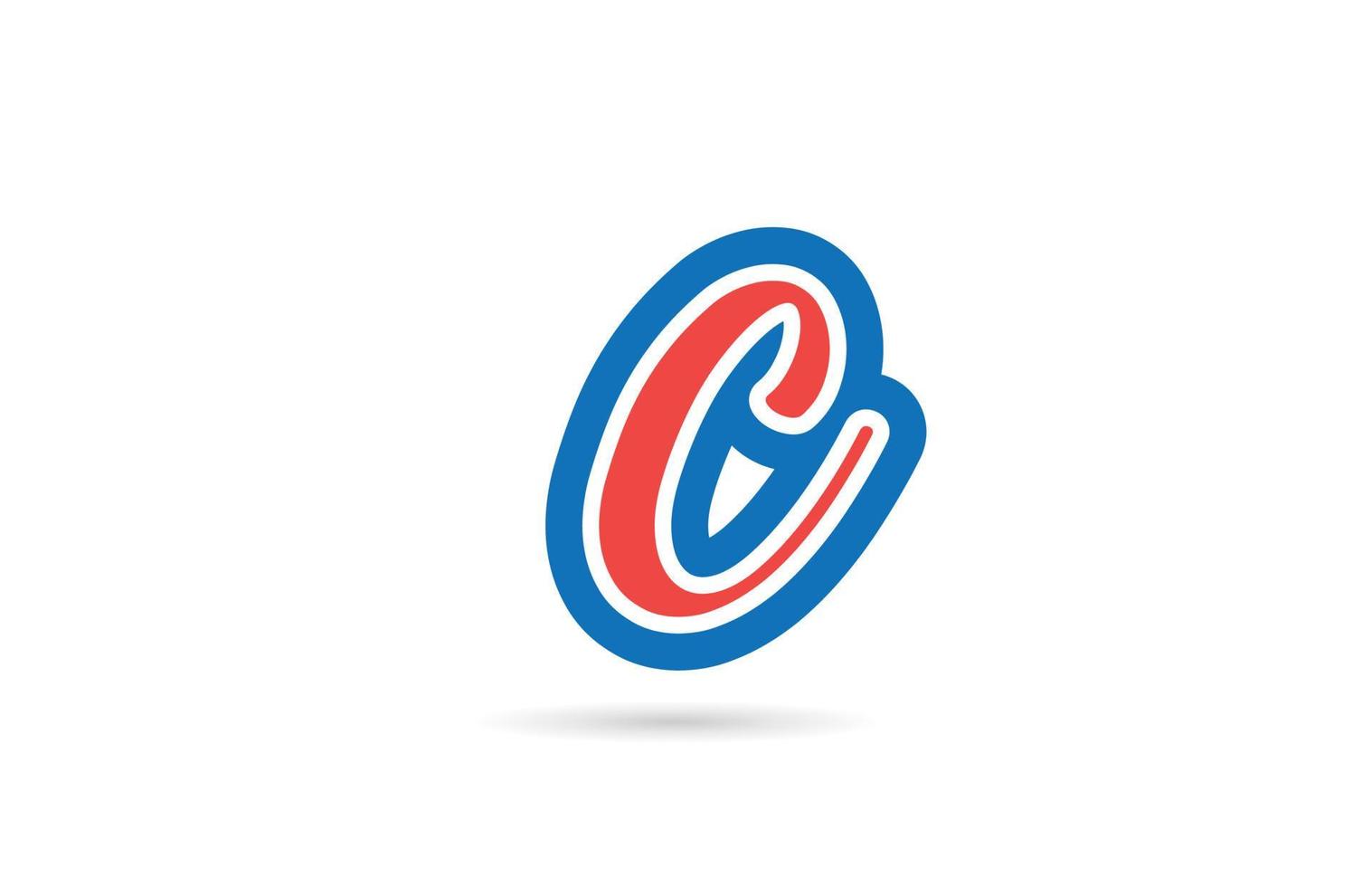 ícone de design de logotipo de letra de alfabeto manuscrita azul vermelho. modelo criativo para negócios e empresa vetor