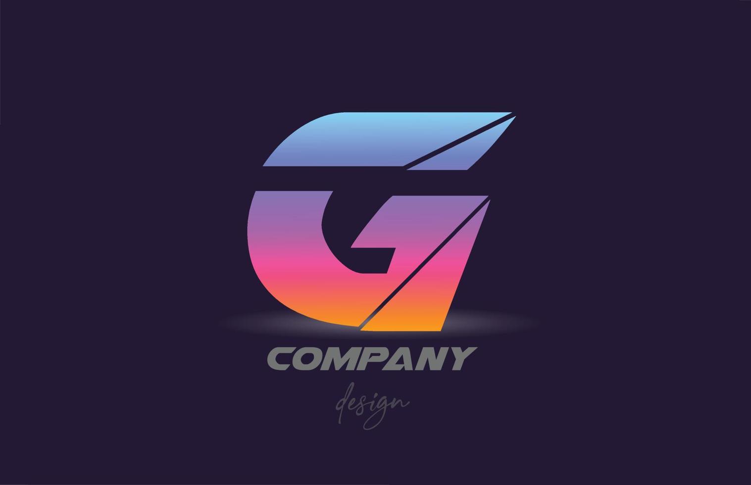 g logotipo do ícone da letra do alfabeto com estilo fatiado e design colorido. modelo criativo para empresa e negócios vetor