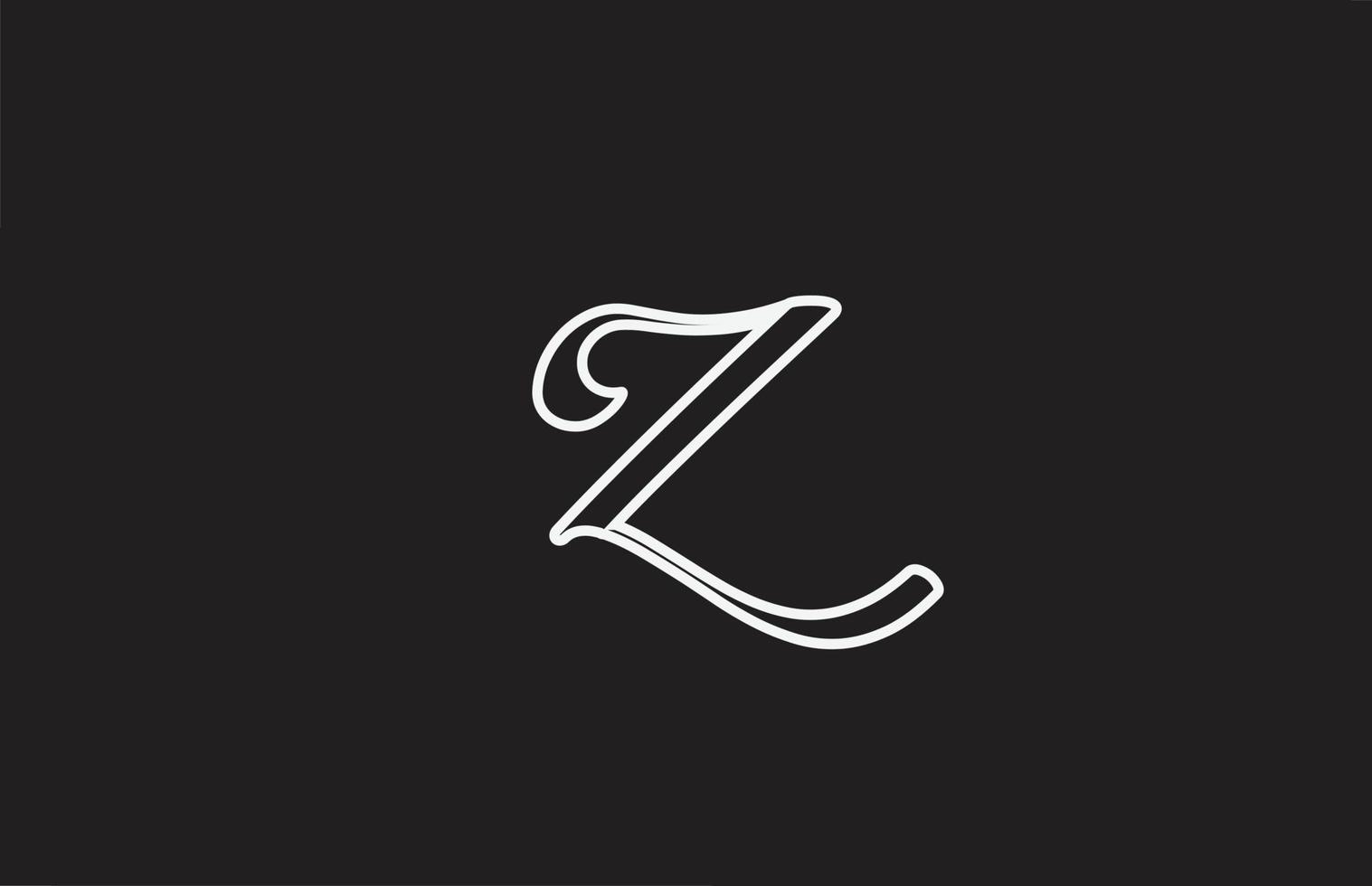 design de logotipo de ícone de linha z com estilo manuscrito. modelo criativo para empresa vetor