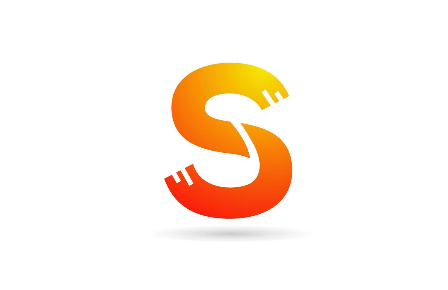 s ícone de design de logotipo de letra de alfabeto gradiente laranja. modelo criativo para negócios vetor