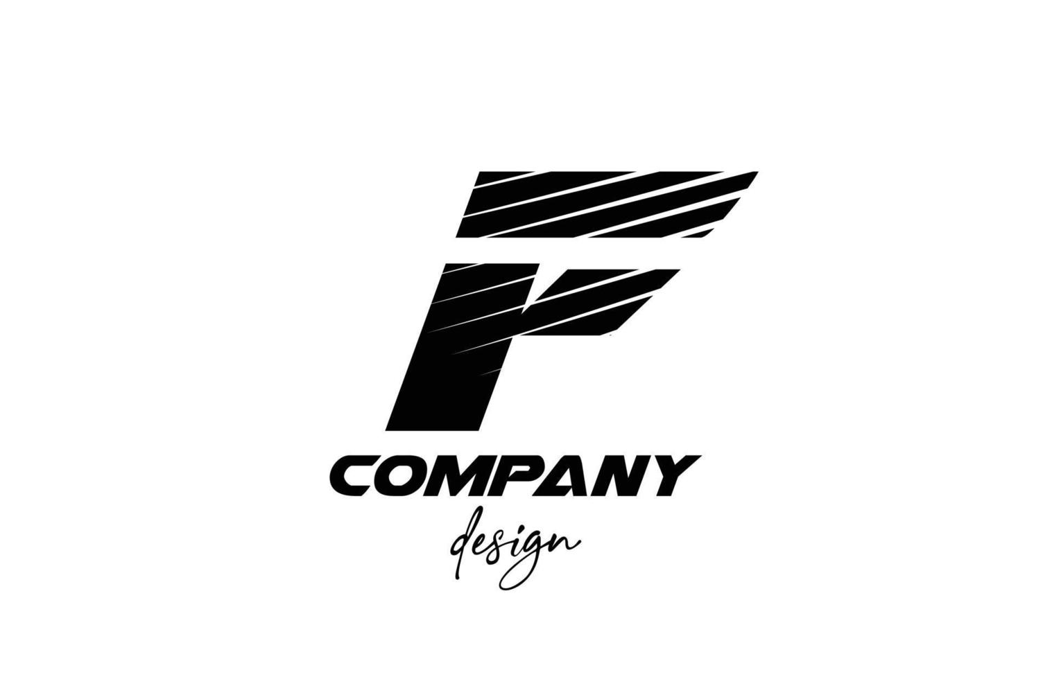 logotipo de ícone de letra do alfabeto f branco e preto. design criativo para empresa e negócios com estilo em negrito fatiado vetor