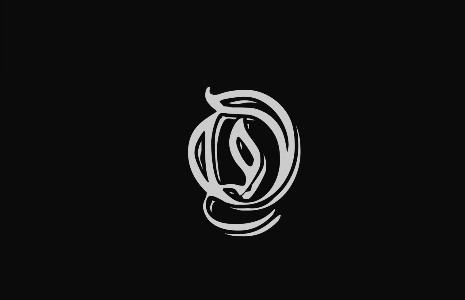 ícone de design de logotipo de letra do alfabeto vintage branco. modelo criativo para negócios ou empresa com fundo preto vetor