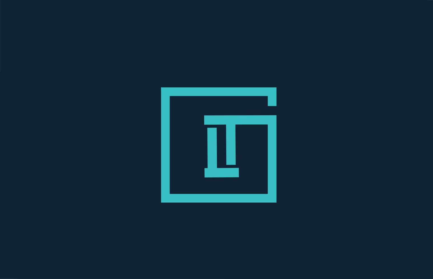 linha azul i design de ícone do logotipo da letra do alfabeto. modelo criativo para empresa e negócios vetor