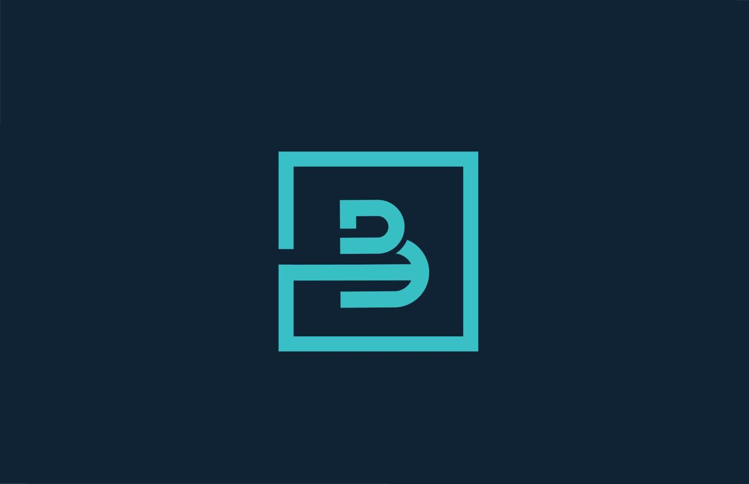 linha azul b design de ícone do logotipo da letra do alfabeto. modelo criativo para empresa e negócios vetor