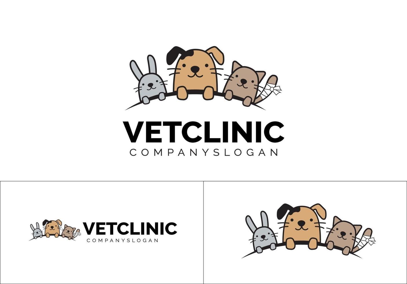 conceito de logotipo de clínica veterinária vetor