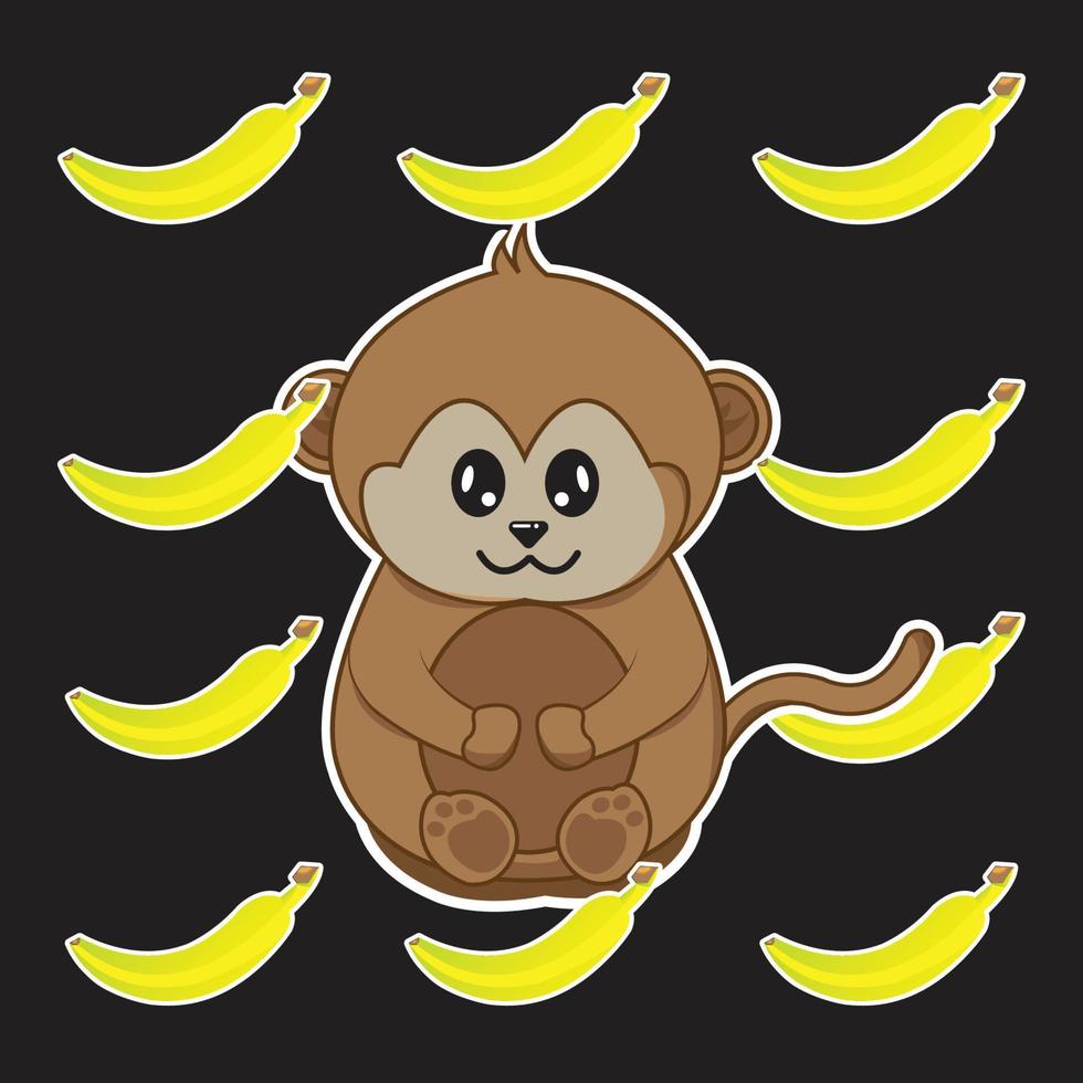 vetor de macaco com banana