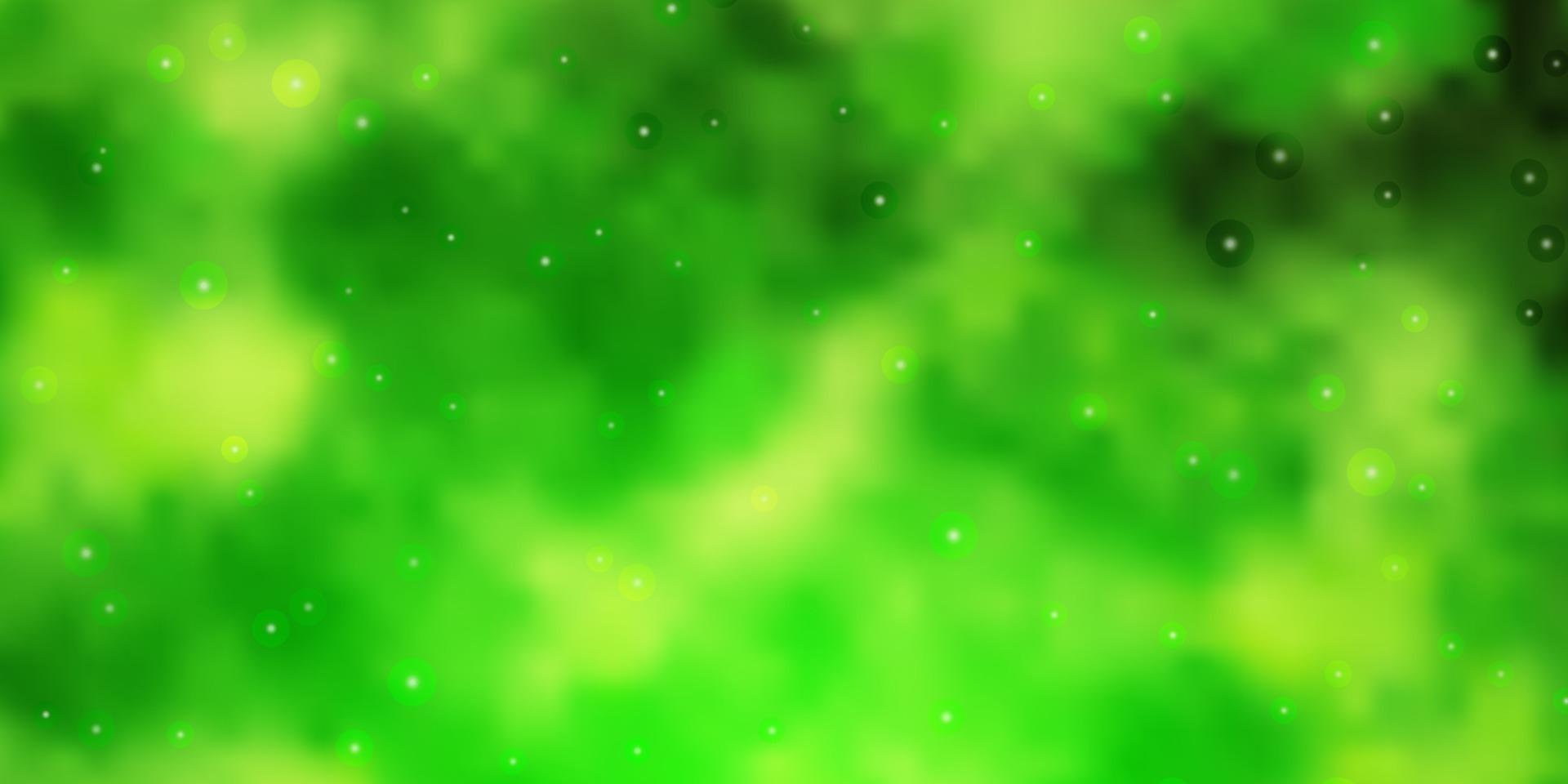 de fundo vector verde e amarelo claro com estrelas coloridas.