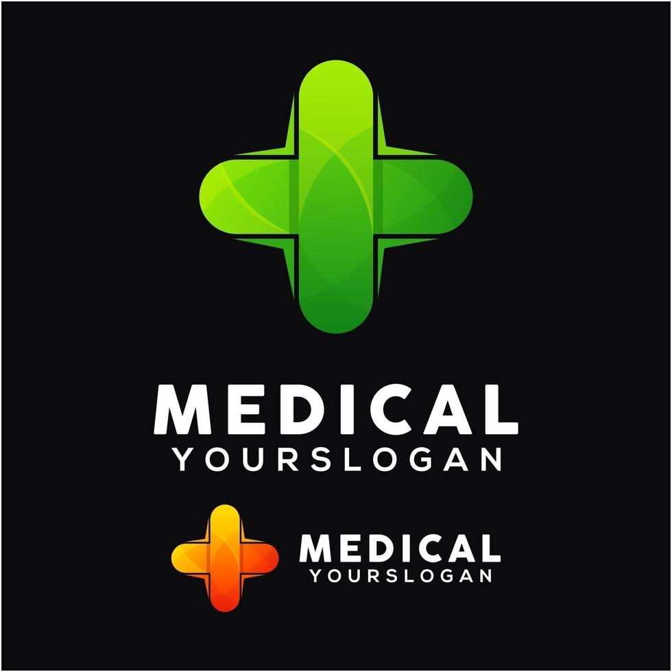 modelo de design de logotipo colorido médico vetor