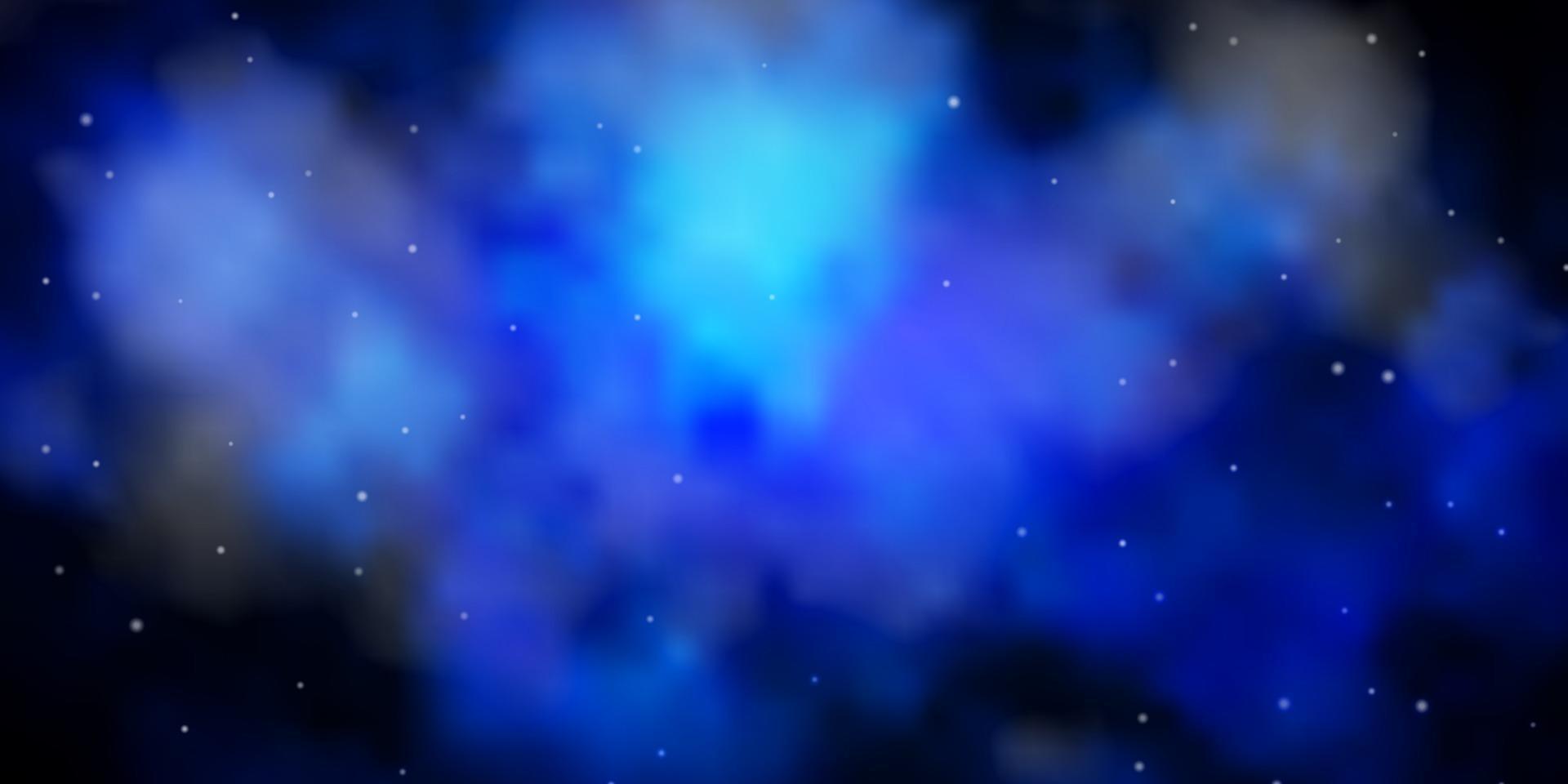 layout de vetor de azul escuro com estrelas brilhantes.