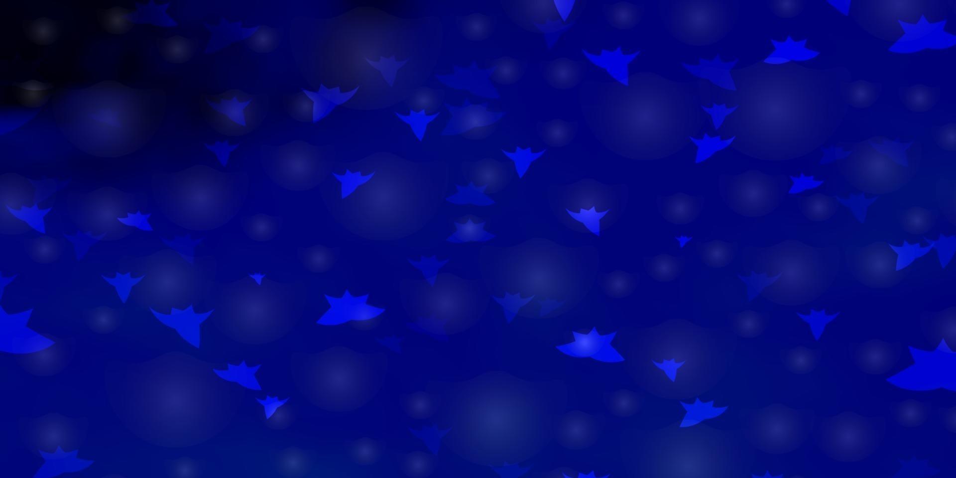 layout de vetor de azul escuro com estrelas brilhantes.