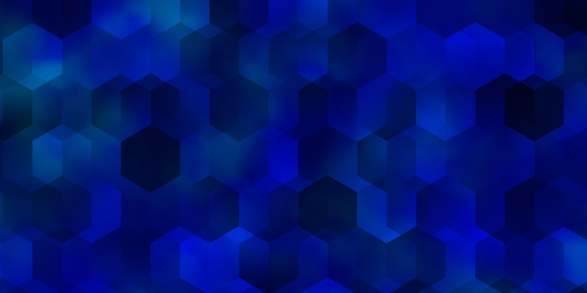 pano de fundo vector azul claro com hexágonos.