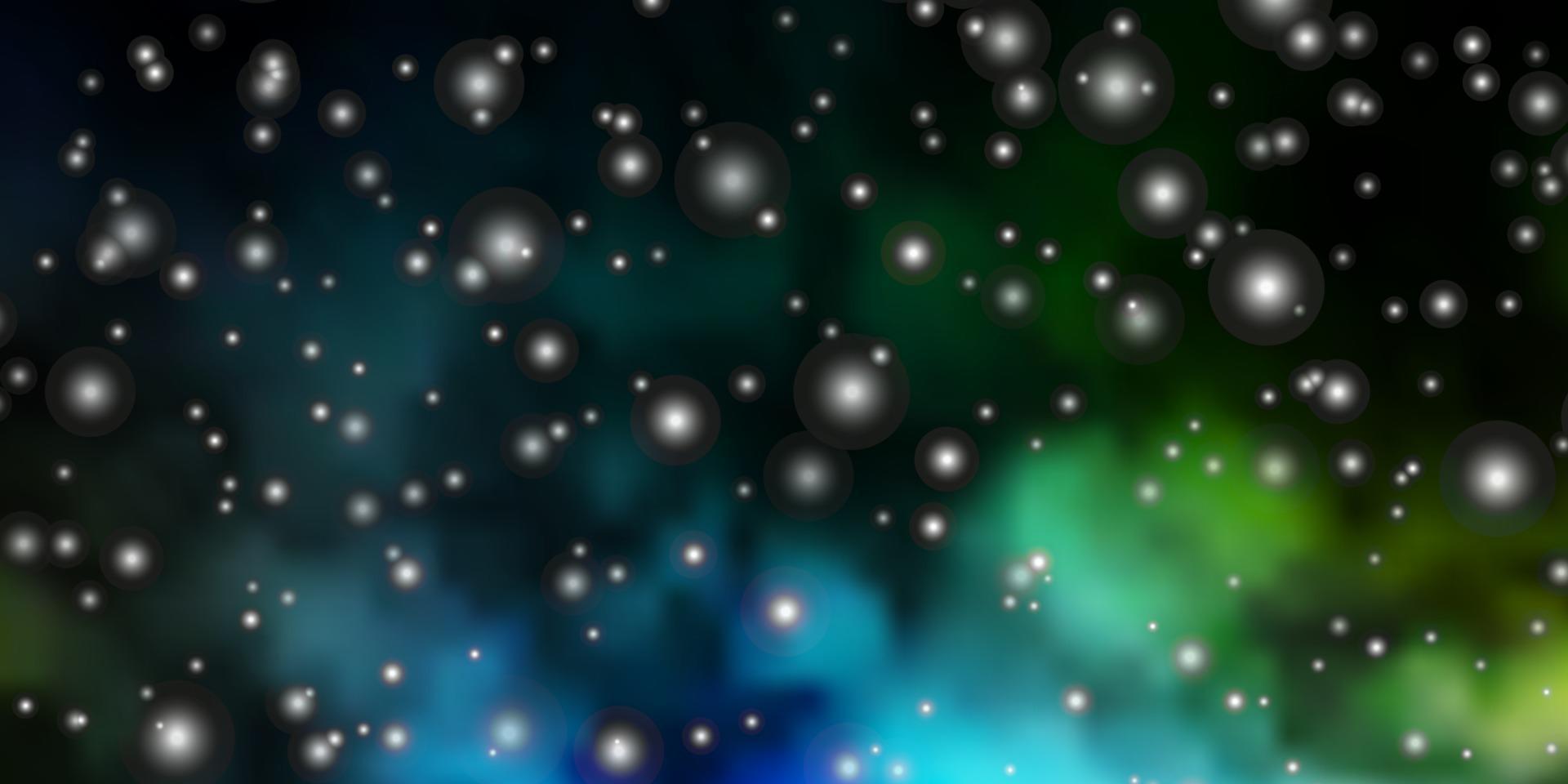 fundo vector azul escuro, verde com estrelas coloridas.